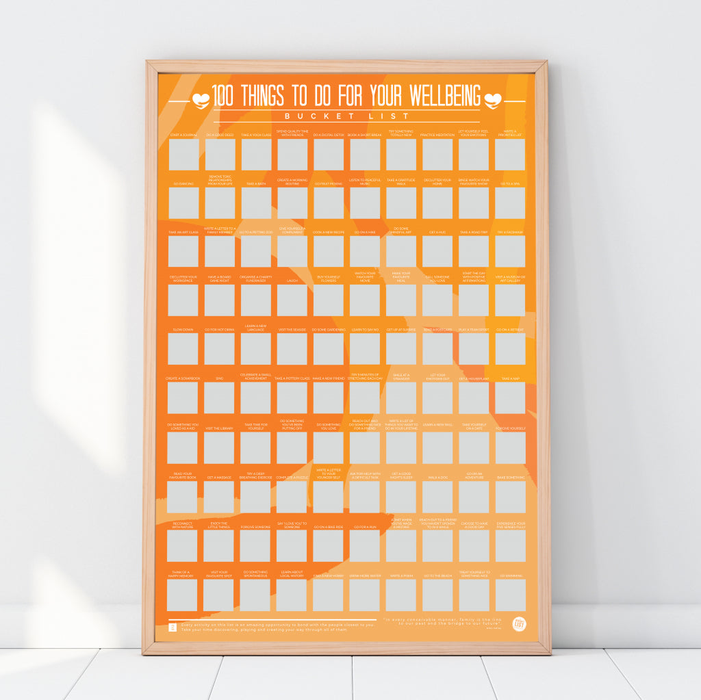 Gift Republic Krasposter - 100 dingen om te doen voor jouw welzijn